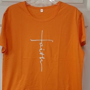 💞Bundle & Save💞-Faith T-Shirt- Beautiful! Tangerine/Orange XL- 😊